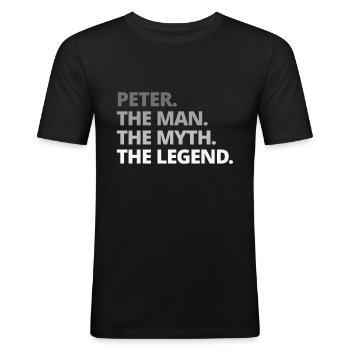 Peter saying gift - Men's Slim Fit T-Shirt - black - Front - Nik (191cm)