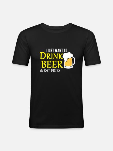 Beer and fries - Men's Slim Fit T-Shirt - black