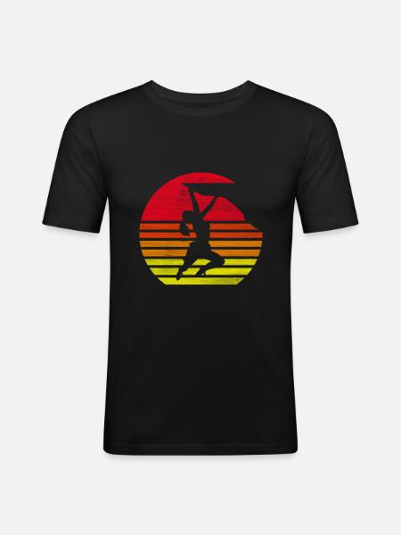 Climbing Climber Retro Gift - Men's Slim Fit T-Shirt - black