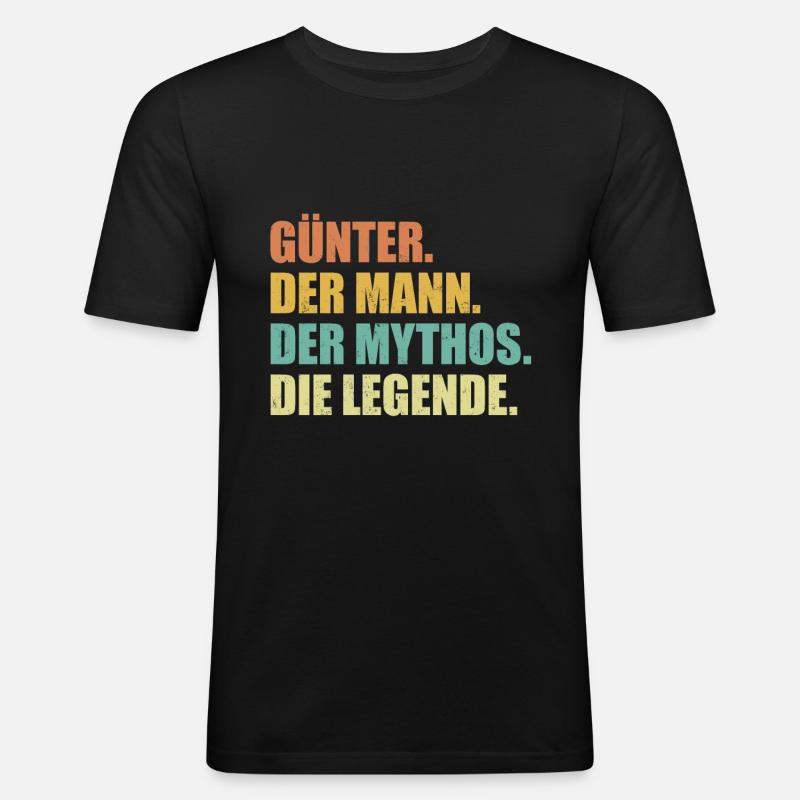 Günter Name Spruch Geschenk - Männer Slim Fit T-Shirt - Schwarz
