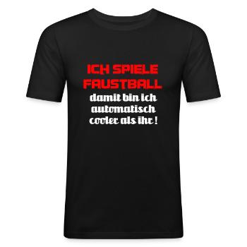 Faustball Faustballspieler Faustballer - Männer Slim Fit T-Shirt - Schwarz - Vorne - Nik (191cm)
