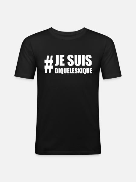 dyslexie - T-shirt près du corps Homme - noir