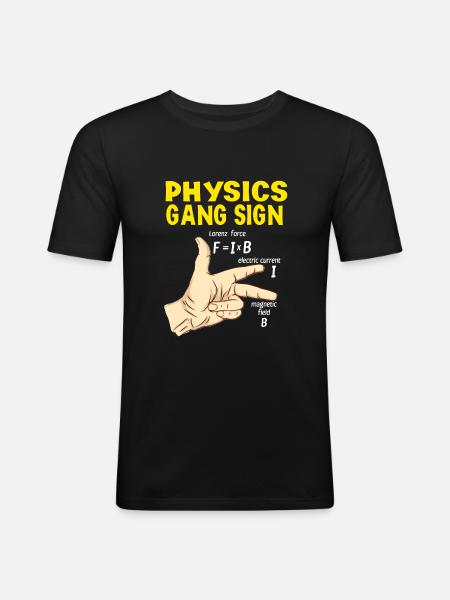 Gang-Zeichen Physik - Männer Slim Fit T-Shirt - Schwarz