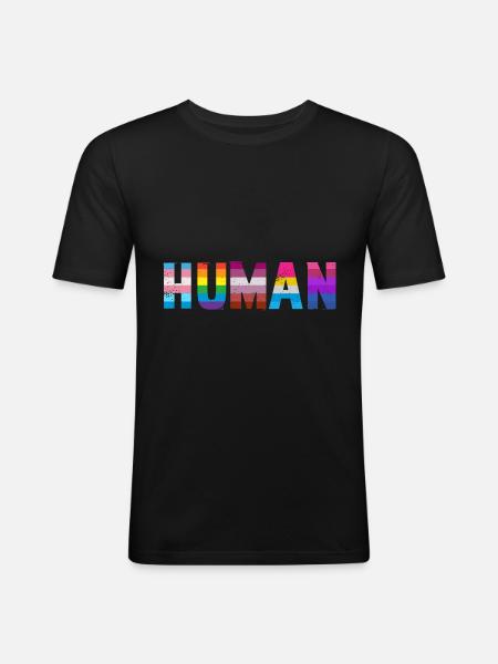 Human LGBT - Men's Slim Fit T-Shirt - black