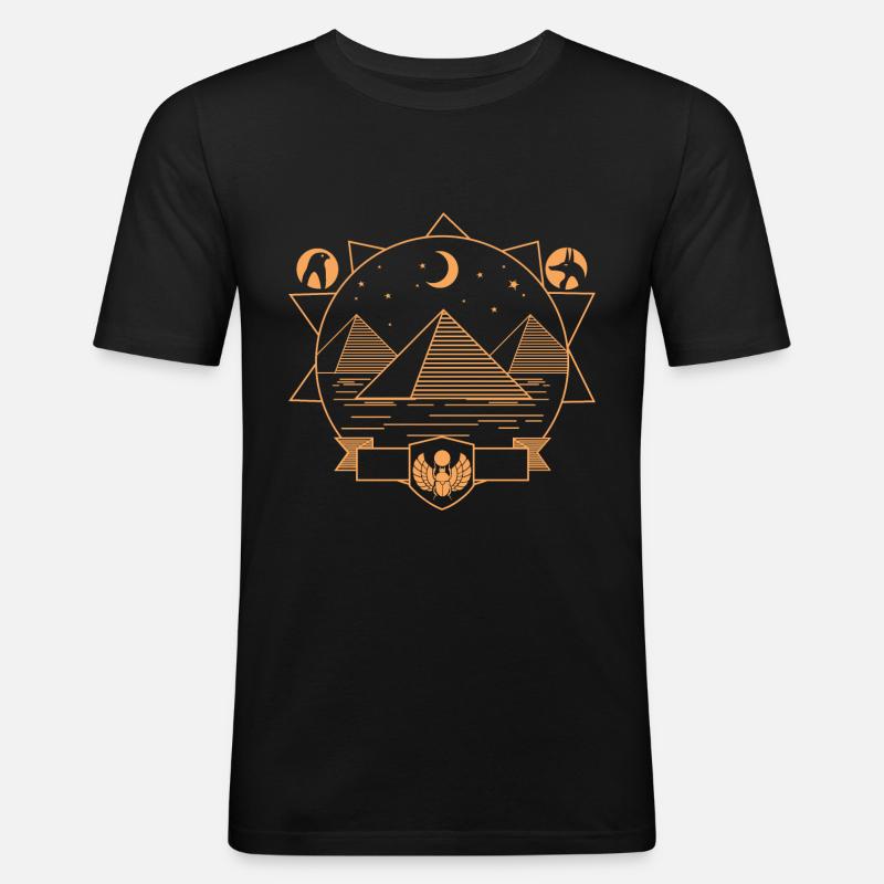 Pyramiden - Männer Slim Fit T-Shirt - Schwarz