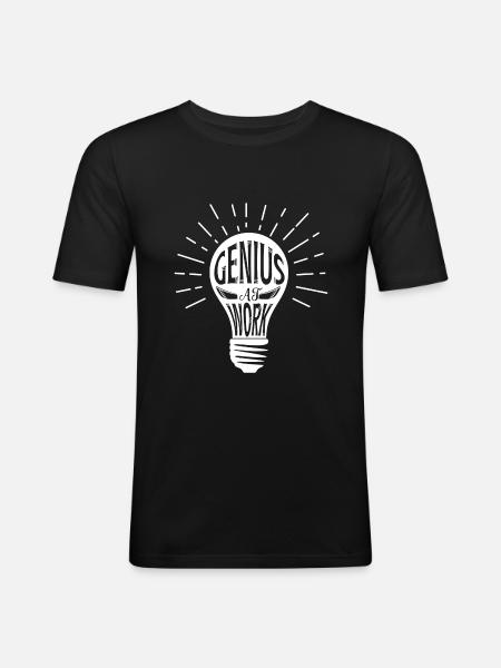 Genius at work - Men's Slim Fit T-Shirt - black