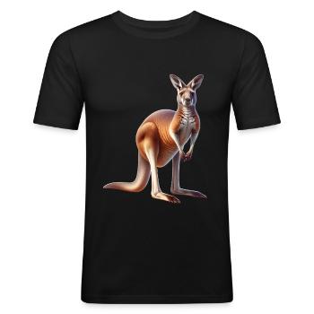 Kangaroo - Men's Slim Fit T-Shirt - black - Front - Nik (191cm)
