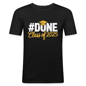 Class of 2025 Hashtag Done Grad Design - T-shirt près du corps Homme - noir - Devant - Nik (191cm)