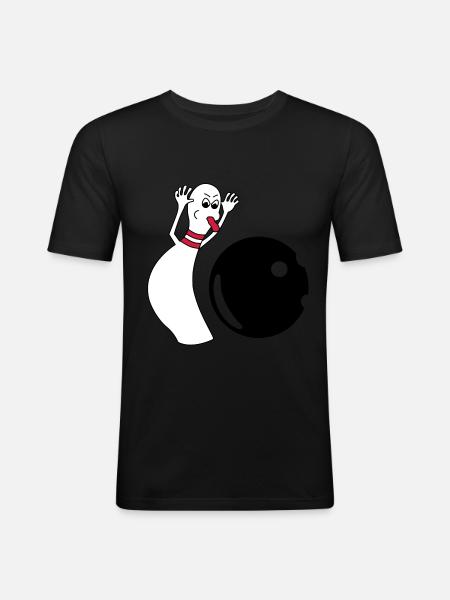 Bowling Pin - Männer Slim Fit T-Shirt - Schwarz