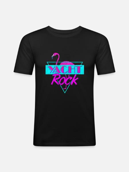 Yacht Rock Retro Flamingo - Men's Slim Fit T-Shirt - black