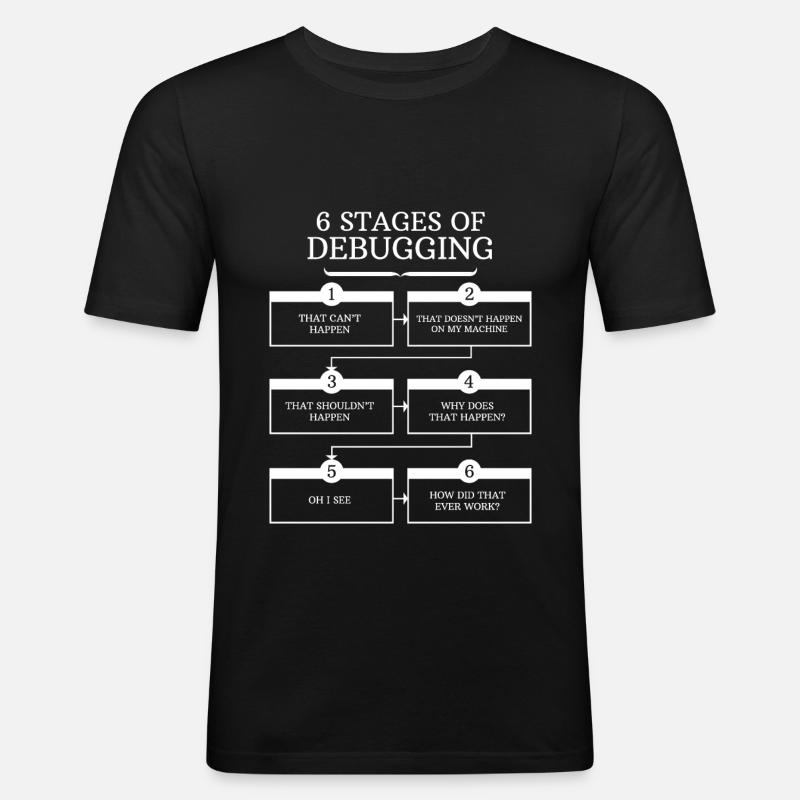 Debugging Programmierer Geschenk Programmieren - Männer Slim Fit T-Shirt - Schwarz