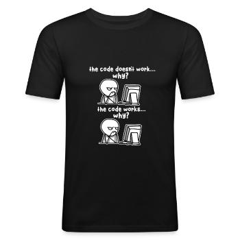 Programming Code Computer Programmer Software - Männer Slim Fit T-Shirt - Schwarz - Vorne - Nik (191cm)