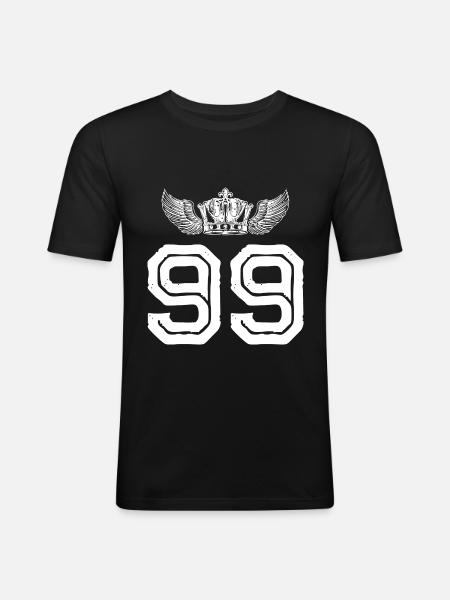 99 Number crown - Men's Slim Fit T-Shirt - black