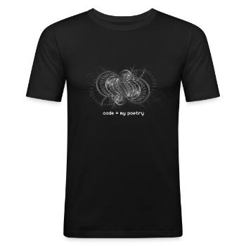 coder mon informaticien programmeur informatique hacker - T-shirt près du corps Homme - noir - Devant - Nik (191cm)