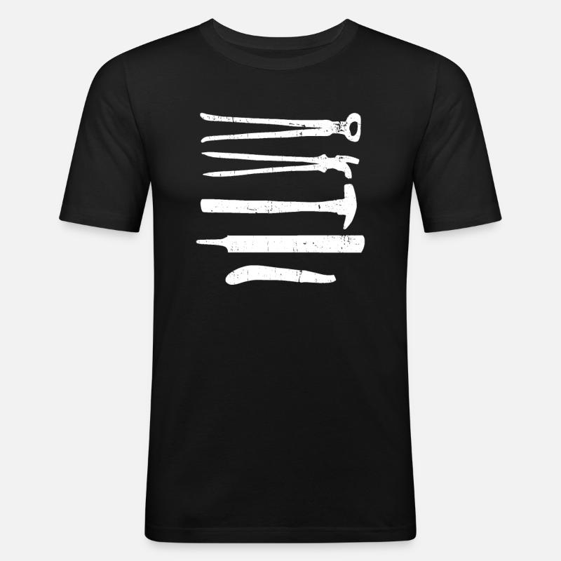 Hufschmied Schmiede Anivl Blacksmithing - Männer Slim Fit T-Shirt - Schwarz