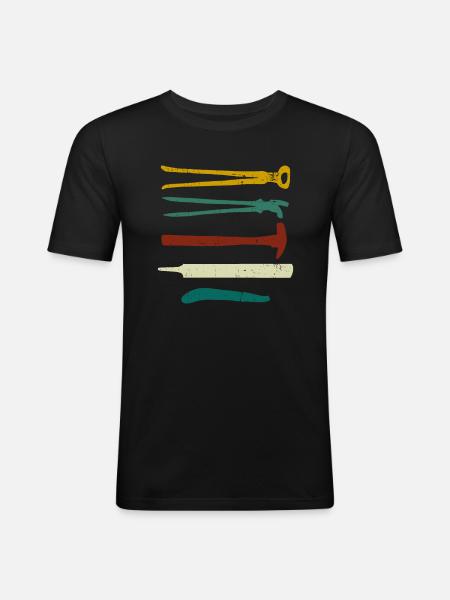 Farrier Forge Anivl Blacksmithing - Men's Slim Fit T-Shirt - black