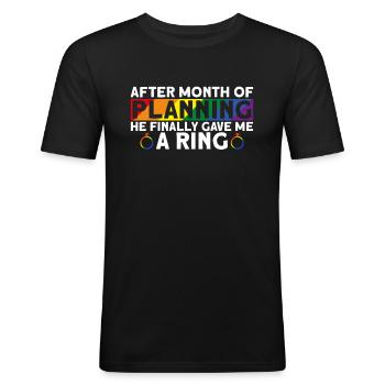 Schwuler Bräutigam Homosexuell Hochzeit Schwul - Männer Slim Fit T-Shirt - Schwarz - Vorne - Nik (191cm)