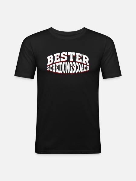 Bester Scheidungscoach - Scheidungsparty Scheidung - Männer Slim Fit T-Shirt - Schwarz