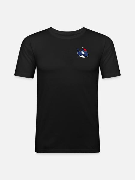 Orca Pixélisé Noël - Drôle - T-shirt près du corps Homme - noir