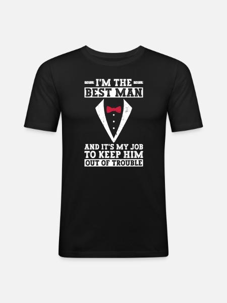 Best man bachelor party YAA groom - Men's Slim Fit T-Shirt - black