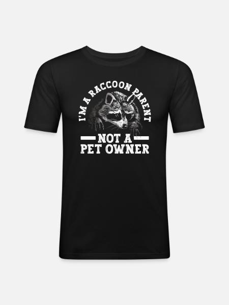 Raccoon Animal Funny - Men's Slim Fit T-Shirt - black