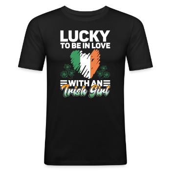 Irlande Irlandais drôle de dicton de la Saint-Patrick - T-shirt près du corps Homme - noir - Devant - Nik (191cm)
