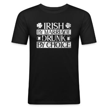 Irlande Irlandais drôle de dicton de la Saint-Patrick - T-shirt près du corps Homme - noir - Devant - Nik (191cm)