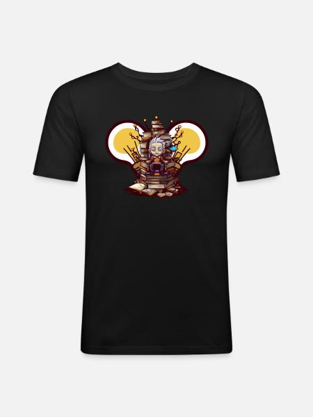 Books Throne of Science - Atheist Atheism - Men's Slim Fit T-Shirt - black