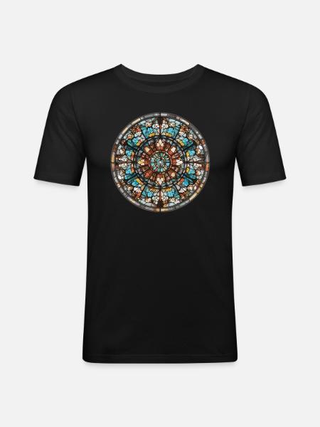 Vitrail - Vitrail Artiste - T-shirt près du corps Homme - noir
