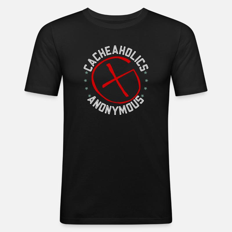 Cacheaholics Anonymous - Geocaching Geocacher - T-shirt près du corps Homme - noir