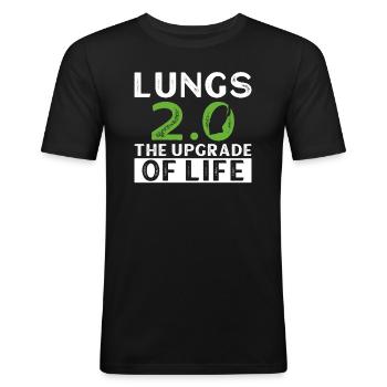 Greffe d’organe par fente de donneur d’organes - T-shirt près du corps Homme - noir - Devant - Nik (191cm)
