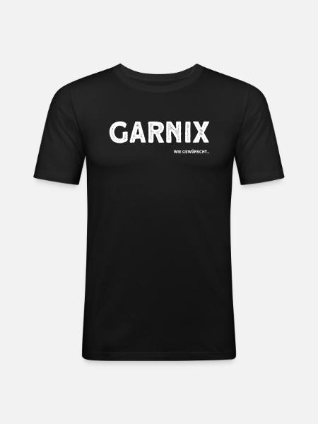 Garnichts Geschenk Lustiges Garnix - Männer Slim Fit T-Shirt - Schwarz