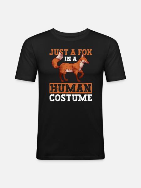Lustige Fuchs-Halloween-Geschenke - Männer Slim Fit T-Shirt - Schwarz