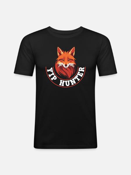 Fuchsjagd Geschenke - Männer Slim Fit T-Shirt - Schwarz