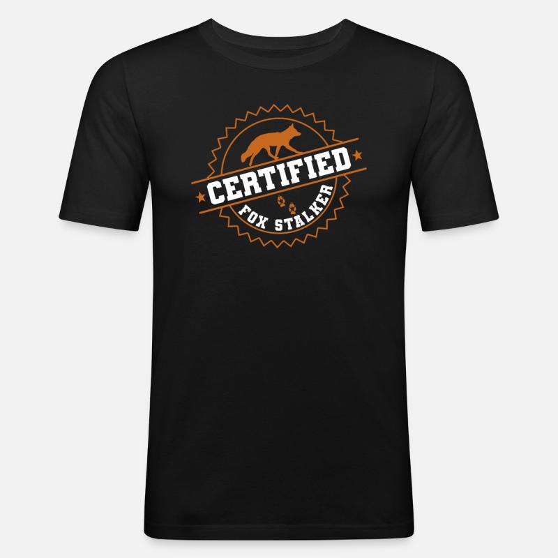 Fuchsjagd Geschenke - Männer Slim Fit T-Shirt - Schwarz