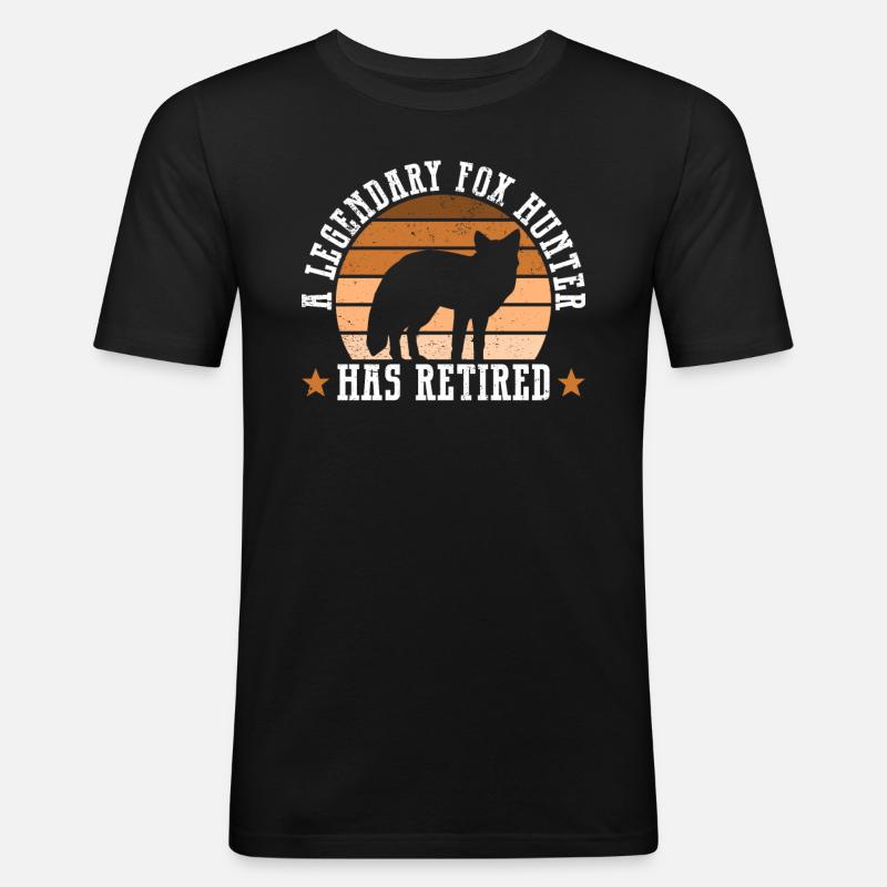 Fuchsjagd Geschenke - Männer Slim Fit T-Shirt - Schwarz