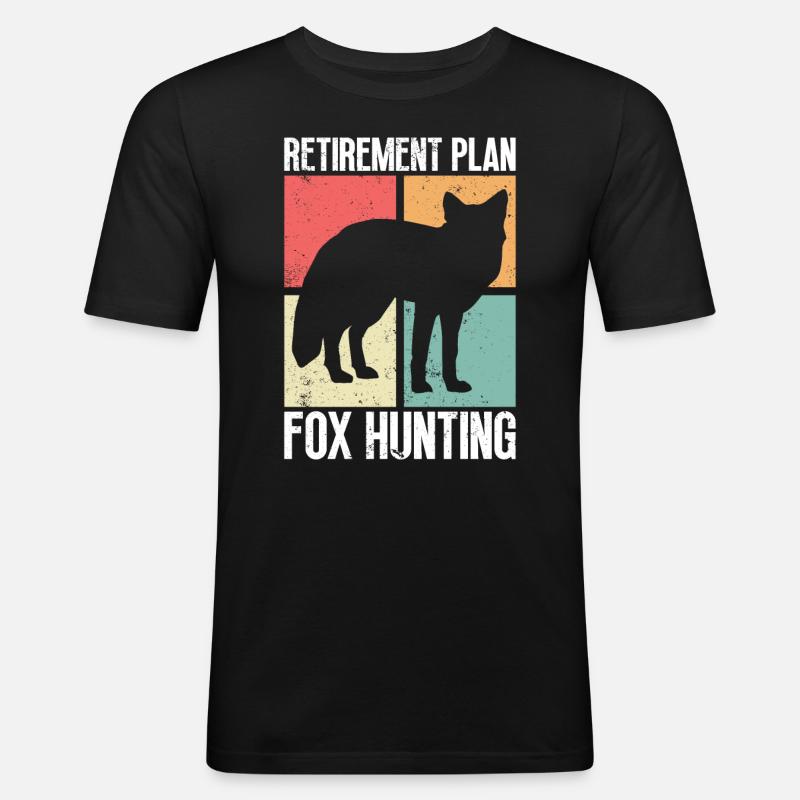 Fuchsjagd Geschenke - Männer Slim Fit T-Shirt - Schwarz