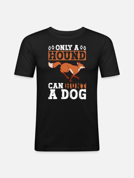 Fuchsjagd Geschenke Jagdhund - Männer Slim Fit T-Shirt - Schwarz