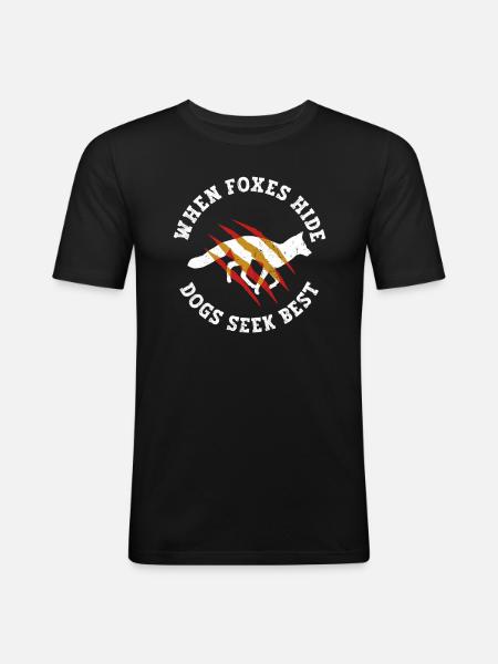 Fuchsjagd Geschenke Jagdhund - Männer Slim Fit T-Shirt - Schwarz