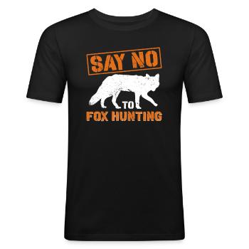 Anti-fox hunting accessories - Men's Slim Fit T-Shirt - black - Front - Nik (191cm)
