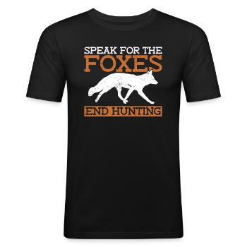 Anti-fox hunting accessories - Men's Slim Fit T-Shirt - black - Front - Nik (191cm)