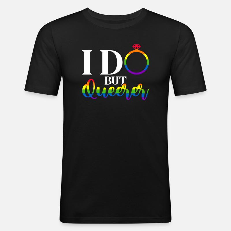 Gay Pride Hochzeit Homo-Ehe - Männer Slim Fit T-Shirt - Schwarz