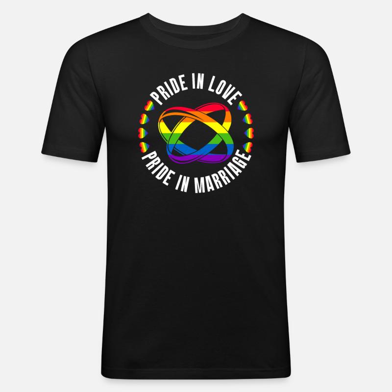 Gay Pride Hochzeit Homo-Ehe - Männer Slim Fit T-Shirt - Schwarz
