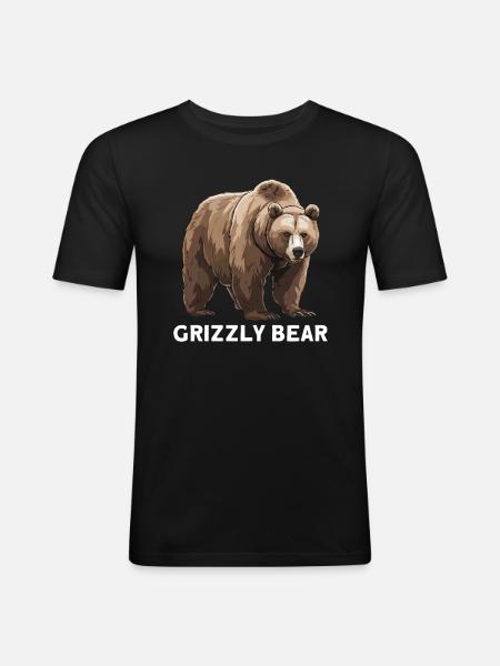 Grizzly Bear Brown Bear - Men's Slim Fit T-Shirt - black