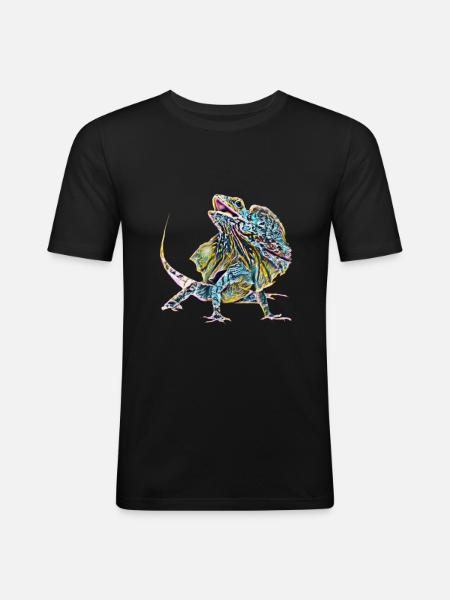 frilled lizard - Men's Slim Fit T-Shirt - black
