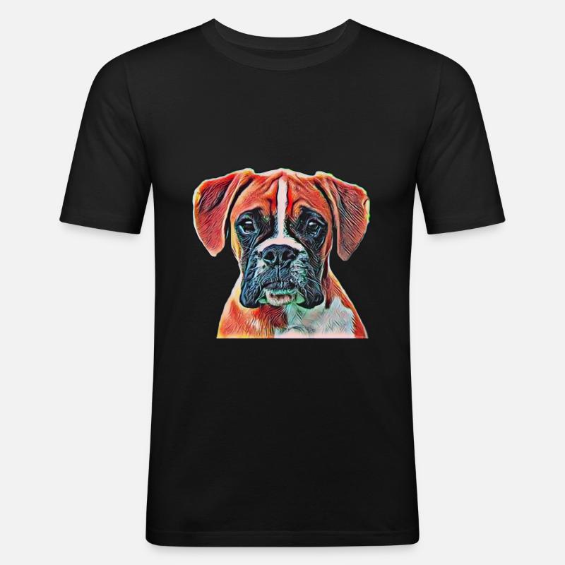Boxer - Männer Slim Fit T-Shirt - Schwarz