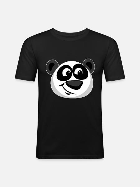 Funny Panda Panda Bear - Men's Slim Fit T-Shirt - black