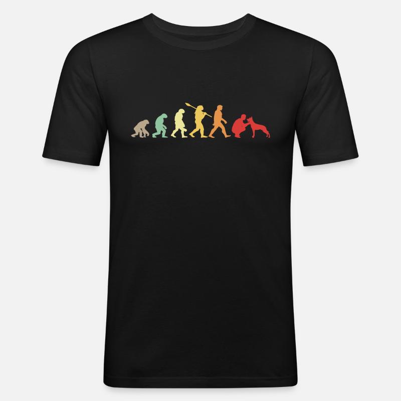 Evolution Lustiger Belgischer Schäferhund Malinois - Männer Slim Fit T-Shirt - Schwarz