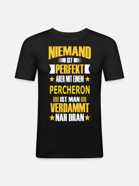 PERCHERON - Männer Slim Fit T-Shirt - Schwarz