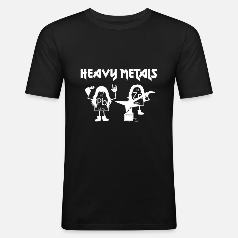 Heavy Metals Schwermetalle Elemente Geschenk - Männer Slim Fit T-Shirt - Schwarz